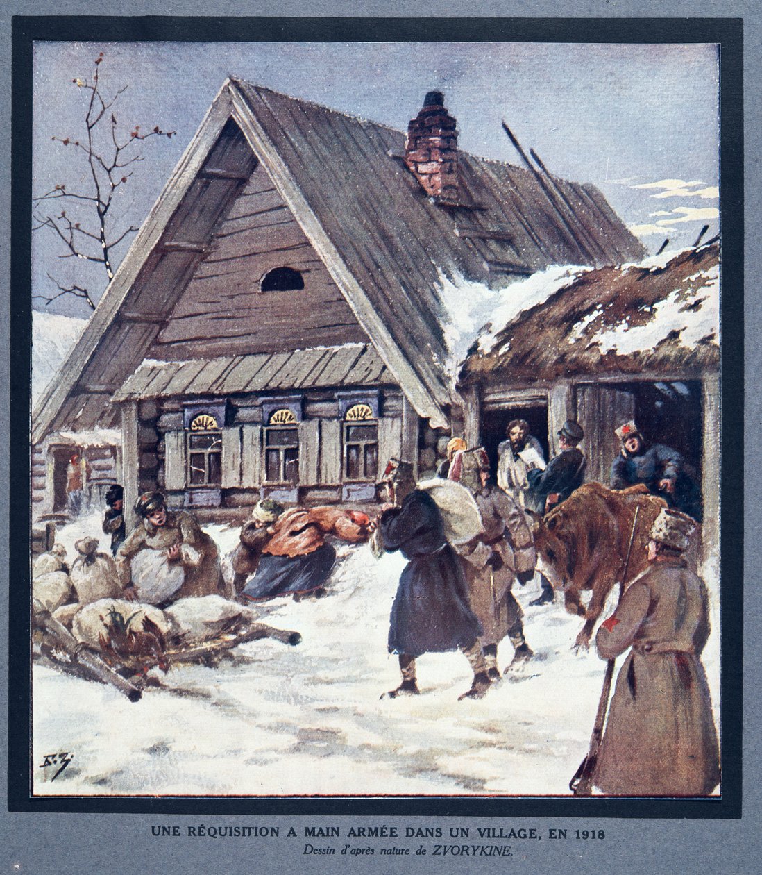 Las Fuerzas Armadas Requisan Suministros en un Pueblo de Boris Vasilievich Zvorykin
