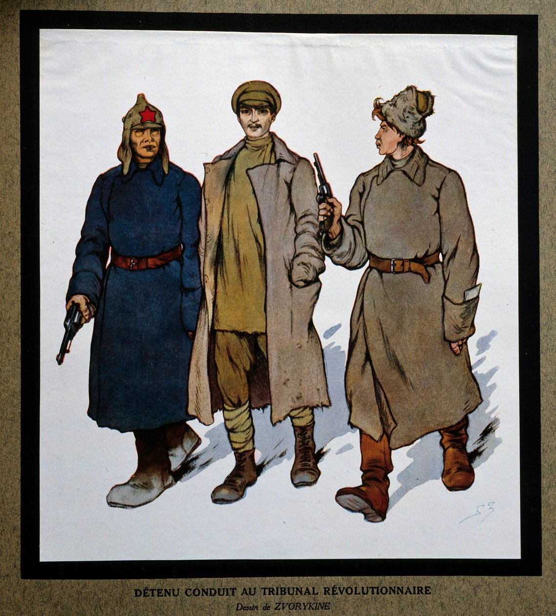 Rusia después de la Revolución de 1917: Un detenido llevado al Tribunal Revolucionario de Boris Vasilievich Zvorykin
