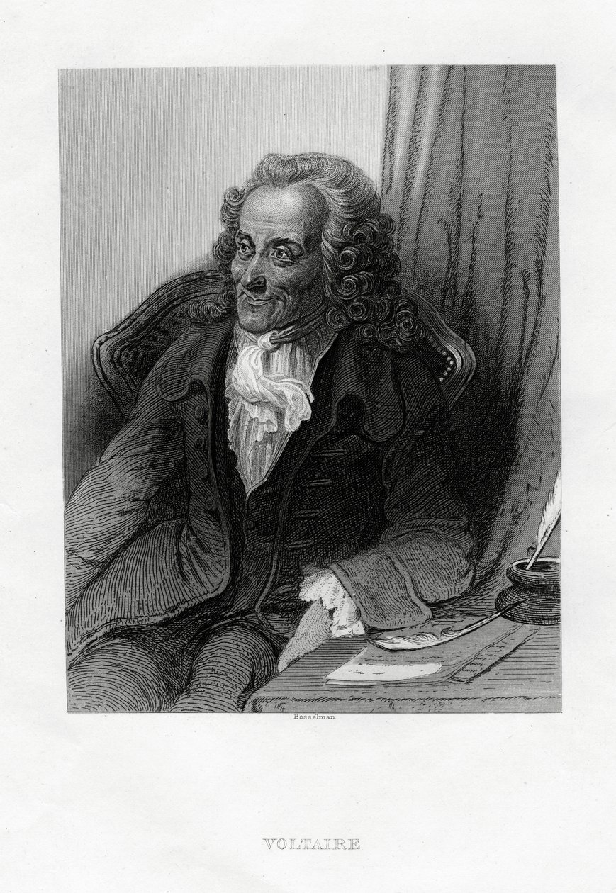 Voltaire, escritor, ensayista, deísta y filósofo de la Ilustración francesa de Bosselman