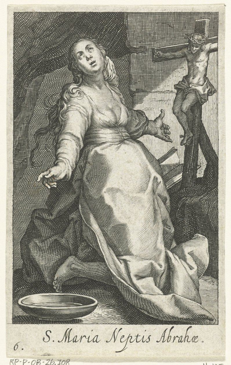 Heilige Maria como kluizenares Santa María sobrino de Abraham (título sobre el objeto) Kluizenaressen (título de la serie) El desierto sagrado de los ascetas (título de la serie) de Boëtius Adamsz. Bolswert