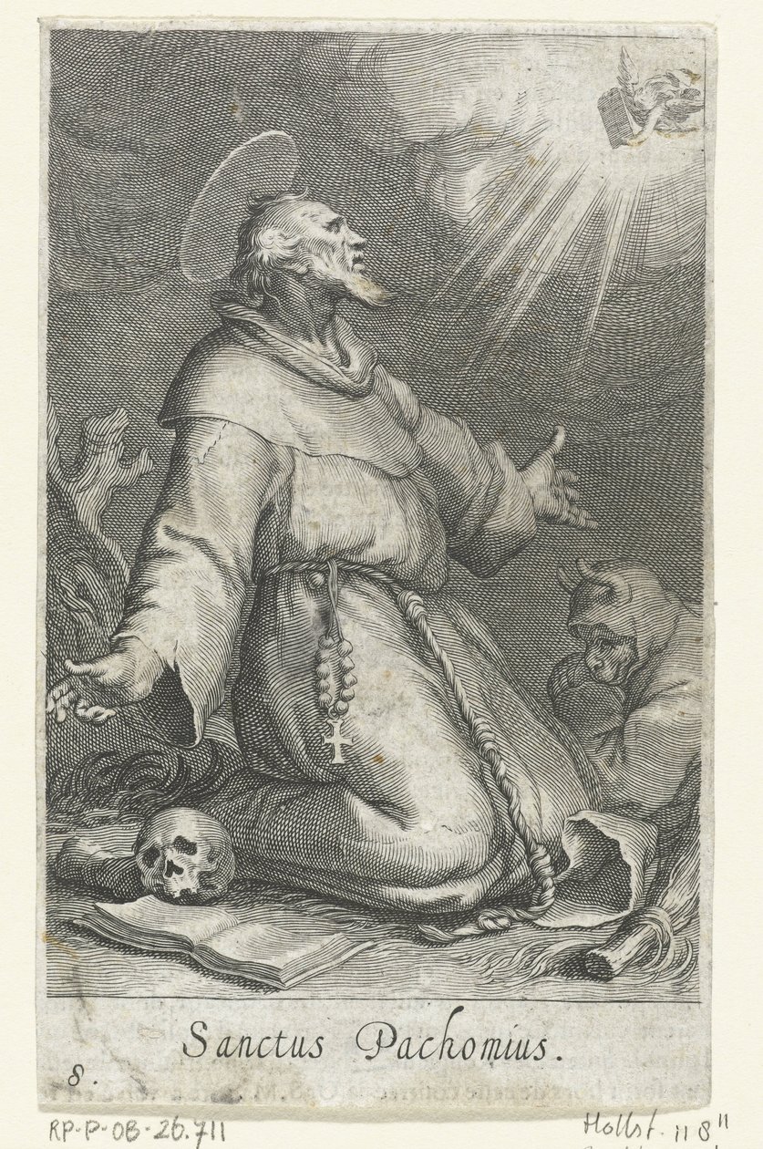 San Pacomio el Viejo como Ermitaño Ermitaños (título de la serie) Sacra eremvs ascetarvm (título de la serie) de Boëtius Adamsz. Bolswert