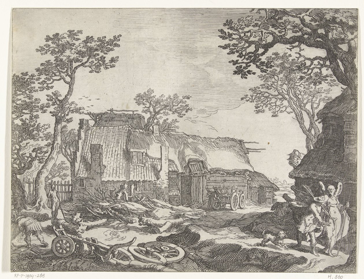 Paisaje con Granja y Tobías y el Ángel Caras de campo (título de la serie) de Boëtius Adamsz. Bolswert