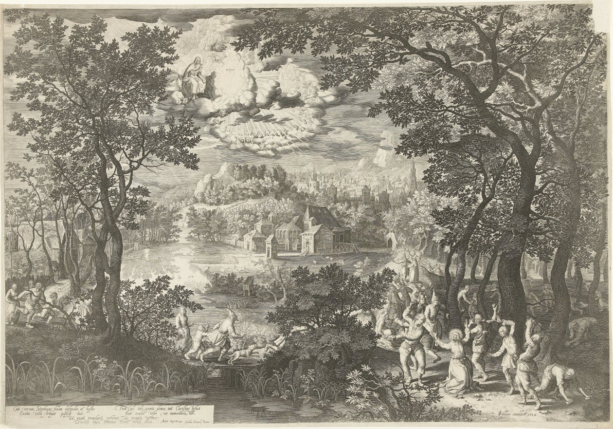 Paisaje con Martirio de San Esteban de Boëtius Adamsz. Bolswert