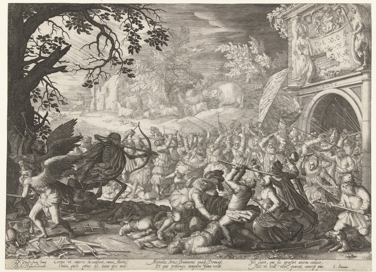 El triunfo de la muerte La muerte lucha contra la humanidad. de Boëtius Adamsz. Bolswert