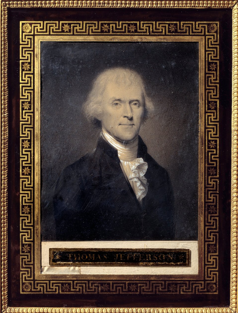 Retrato de Thomas Jefferson (1743-1826) Presidente de los Estados Unidos de 1801 a 1809 - Dibujo de Bouch (siglo XIX), piedra negra, tiza arriba Dim: 0,25 x 0,20m - Malmaison, Musee Du Chateau - Retrato de Thomas Jefferson (1743-1826) - Dibujo de Bouc de Bouch
