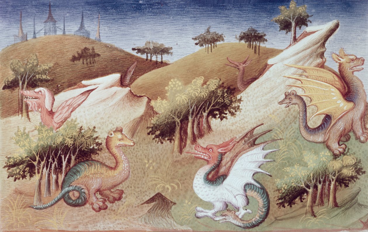 Ms Fr 2810 f.55v, Dragones y otras bestias, de 