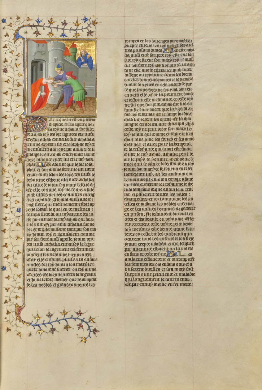 Atalía, reina de Judá, arrastrada fuera del Templo de Boucicaut Master