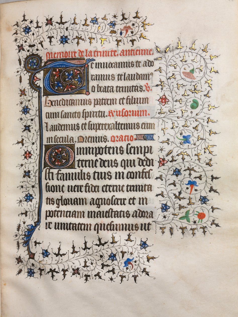 Libro de Horas Uso de París: Inicial decorada, c. 1420 de Boucicaut Master