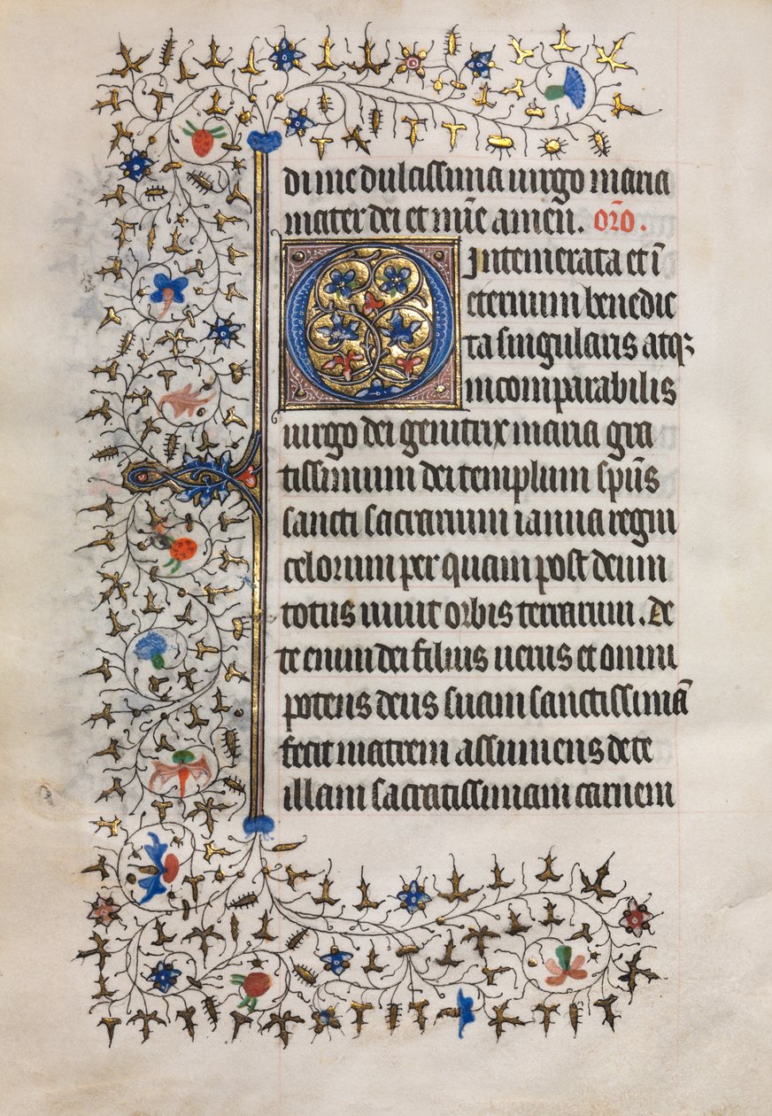 Libro de Horas Uso de París: Inicial Decorada, c. 1420 de Boucicaut Master
