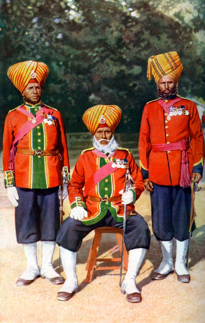 Oficiales del 15º Ludhiana Sikhs, ejército indio, India, 1922 de Bourne and Shepherd