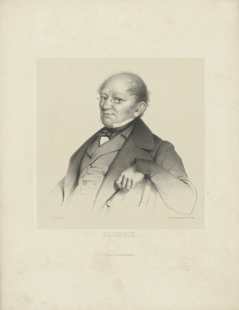 Retrato del compositor François Antoine Habeneck 1781-1849, c. 1840 de Breitkopf and Härtel