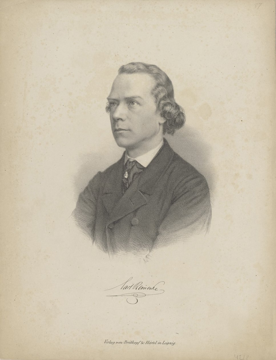Retrato del pianista y compositor Carl Heinrich Carsten Reinecke 1824-1910, c. 1850 de Breitkopf and Härtel