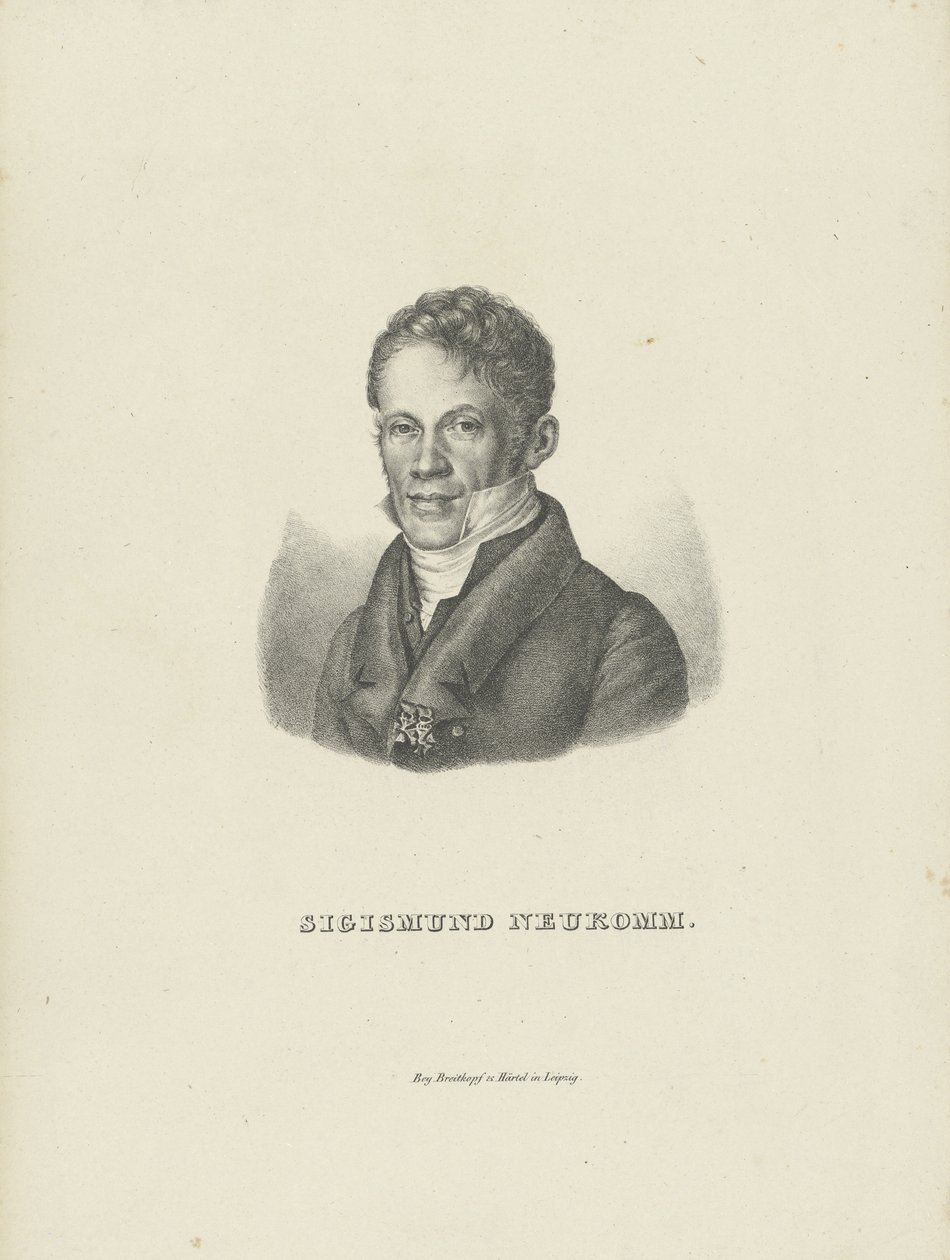 Retrato del pianista y compositor Sigismund von Neukomm de Breitkopf and Härtel