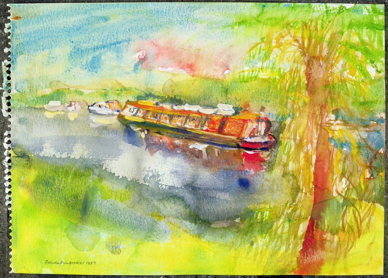 Barco estrecho en el río Lea de Brenda Brin Booker