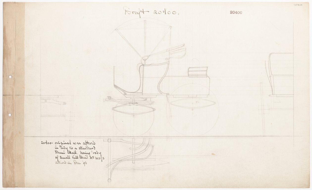 Dibujo de trabajo para Demi-Mail Phaeton, no. 20400 de Brewster and Co.