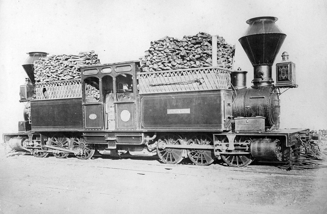 Una locomotora Fairlie doble, c.1870s de British Photographer
