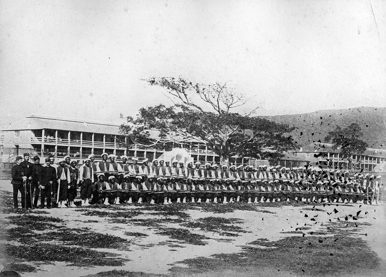Soldados del Regimiento de las Indias Occidentales, c.1870-90 de British Photographer