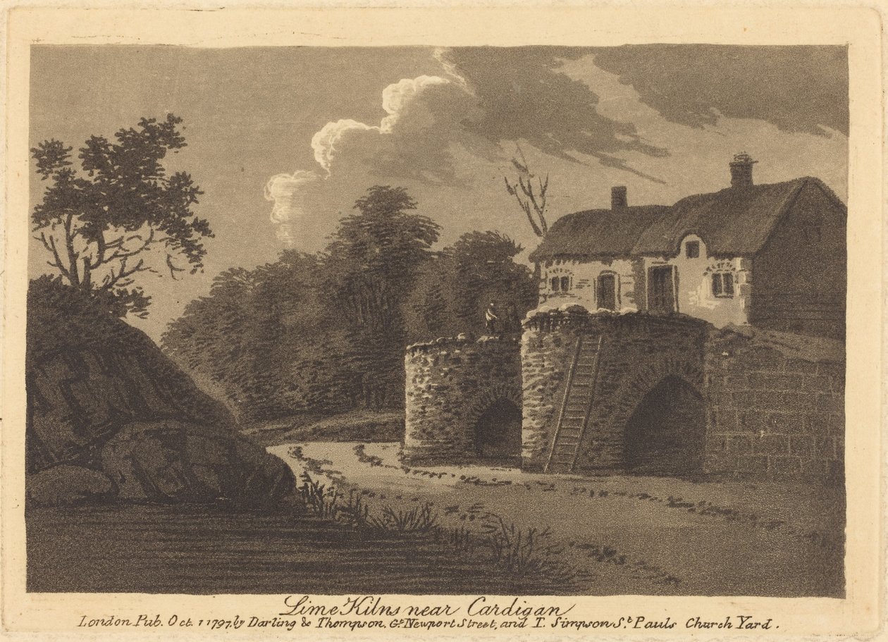 Hornos de cal cerca de Cardigan de British 18th Century