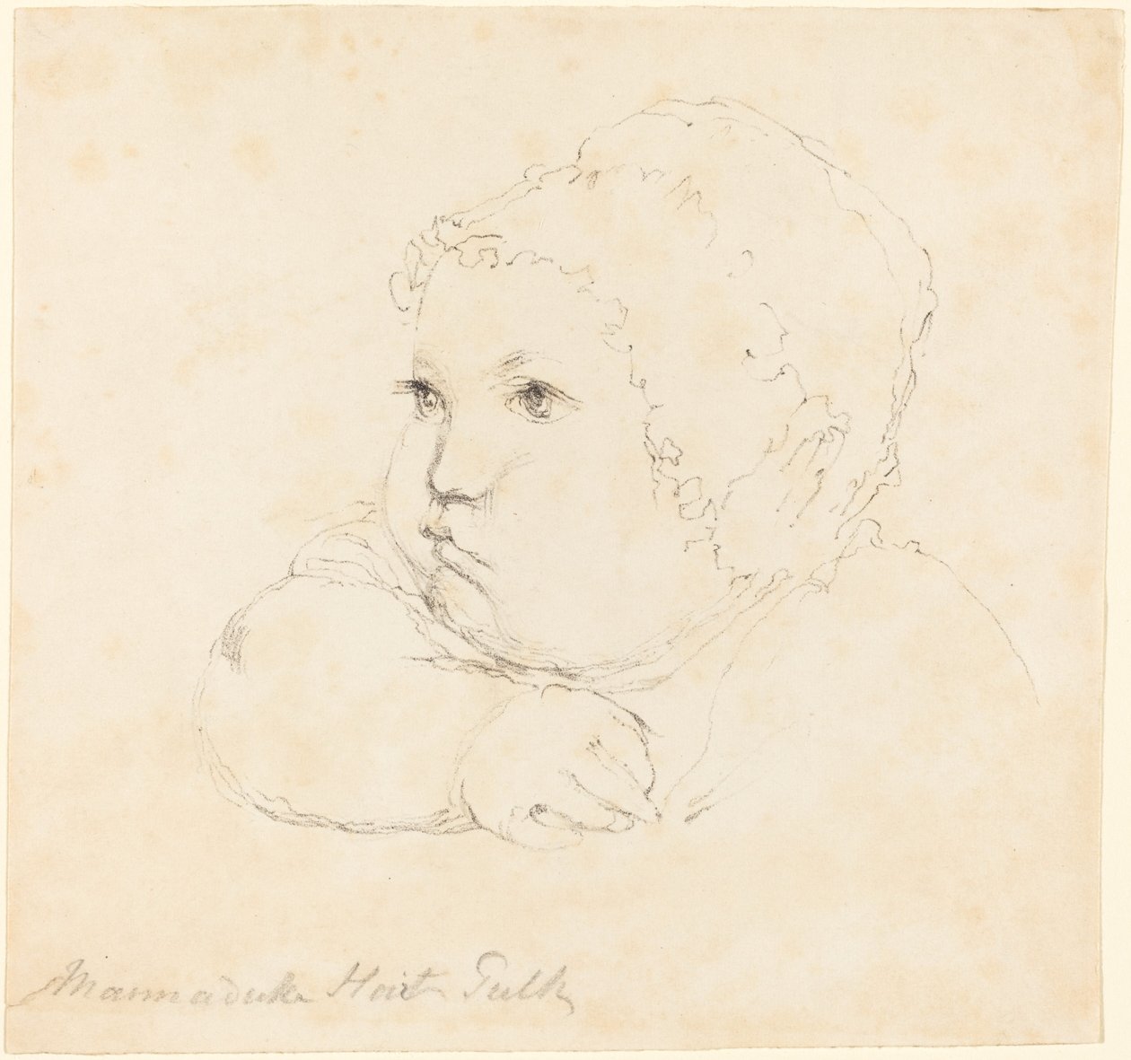 Cabeza de un Niño con Gorro de British 18th Century after John Flaxman