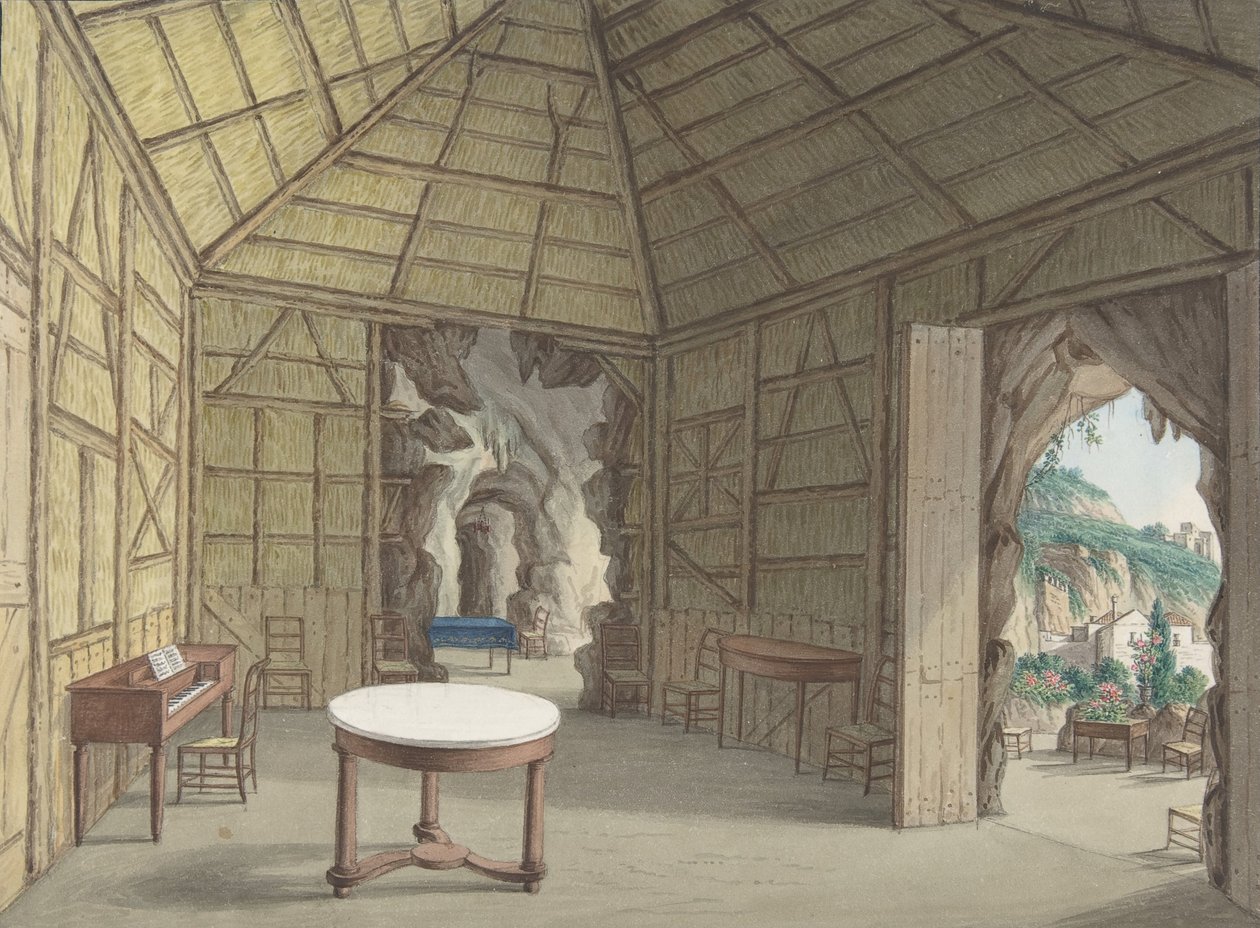 Comedor, Villa Barbaja, Nápoles, 1800-1870 de British Anonymous 19th Century.