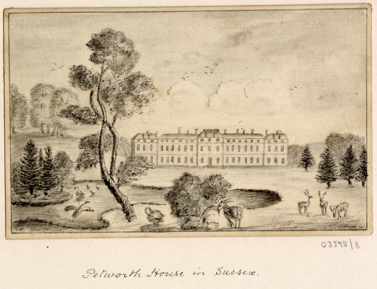 Una serie de bocetos, vistas en Gran Bretaña, el continente y América 1772-1778 (dibujo) de British School