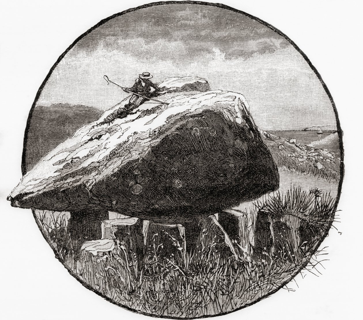 Piedra de Arturo, Swansea (grabado) de British School