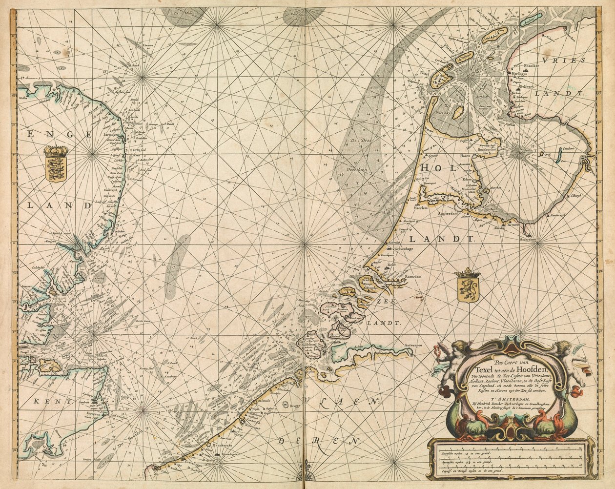 Carta del Mar del Norte y de la costa neerlandesa de British School
