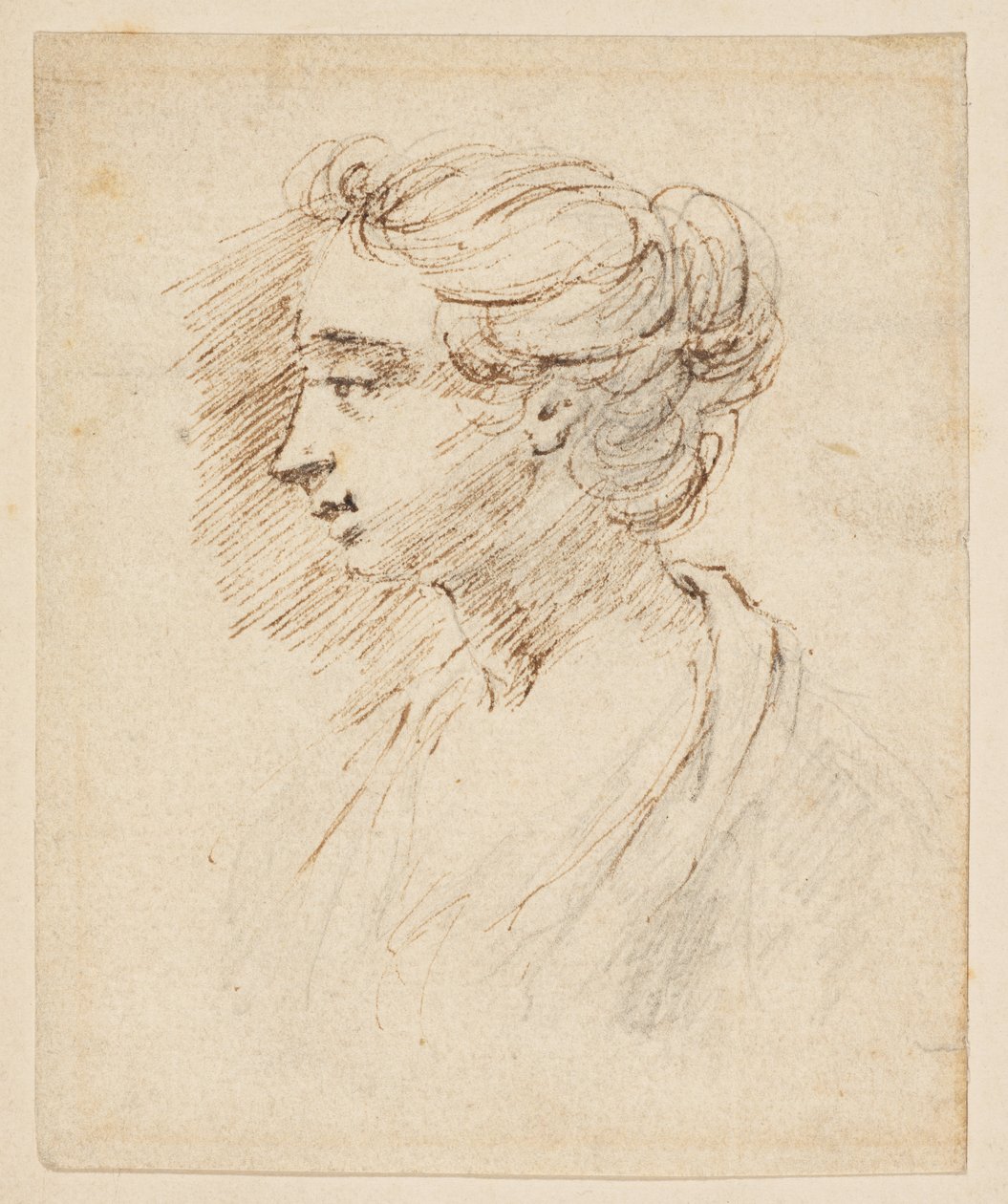 Retrato cabeza de mujer de British School