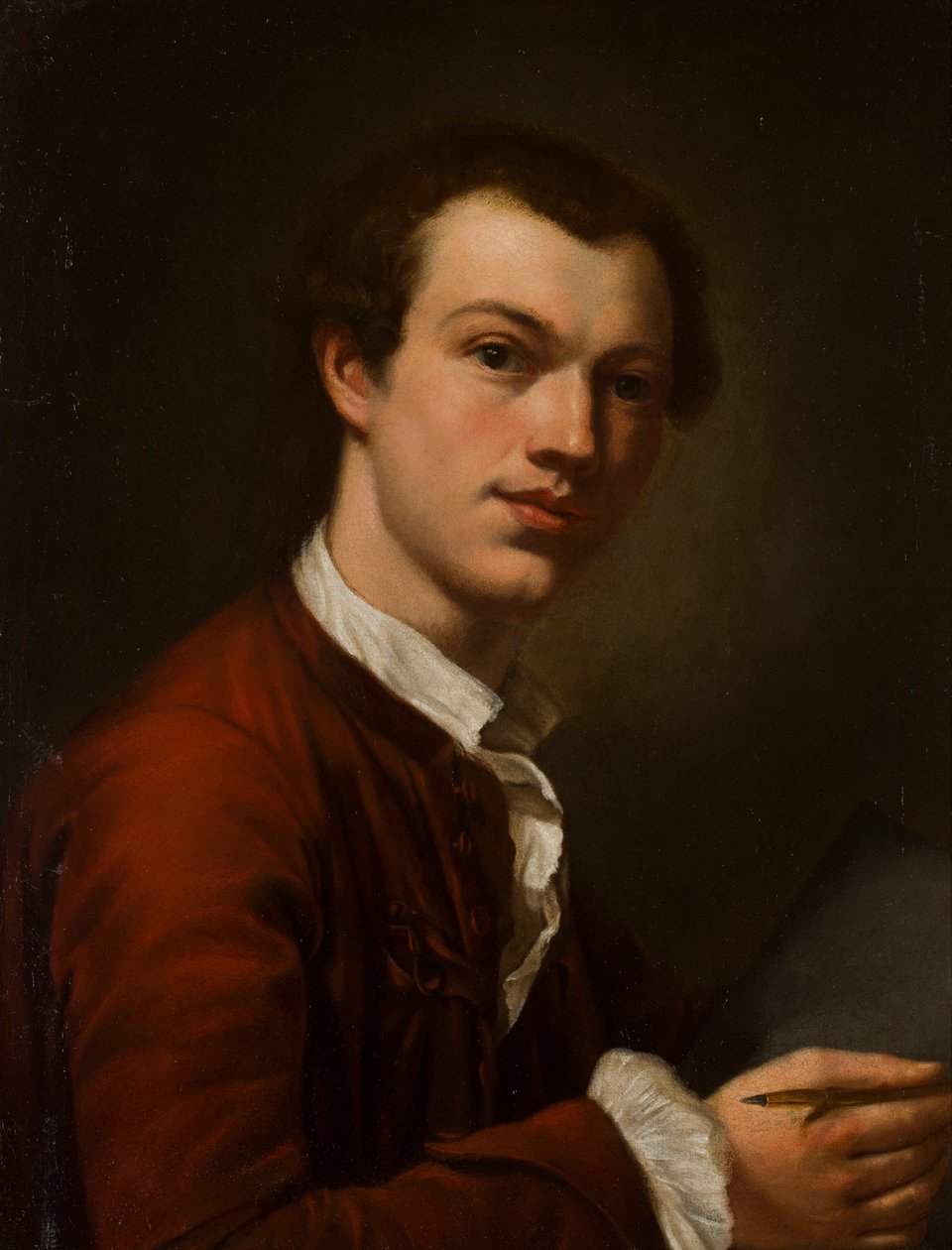 Retrato de un artista, posiblemente un autorretrato de British School