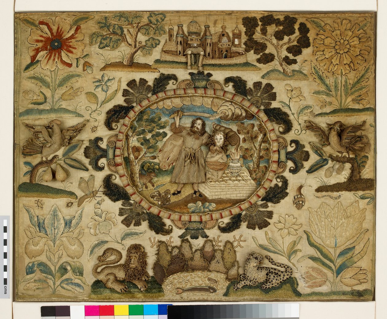 Panel textil con El Sacrificio de Isaac de British School