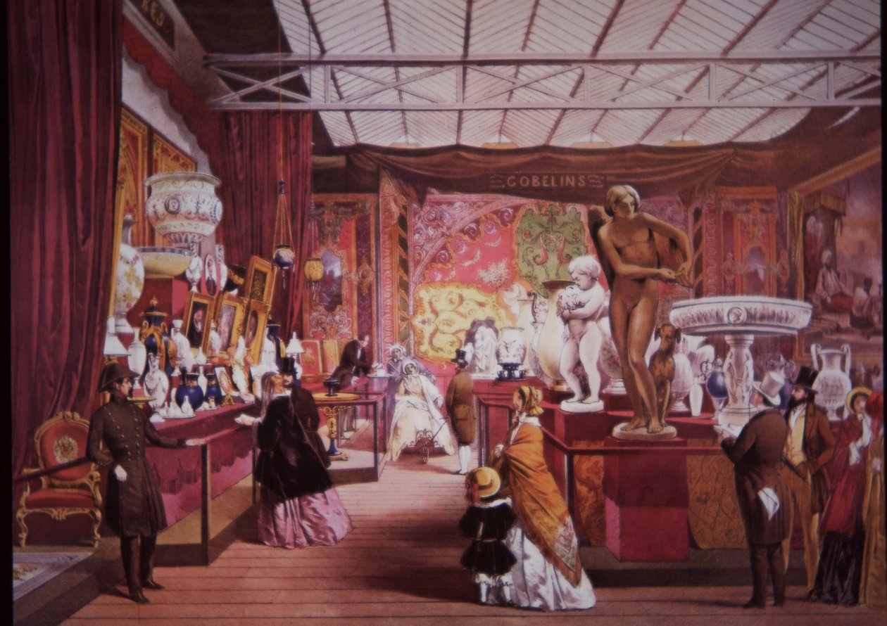 Los visitantes acuden a la Gran Exposición de 1851 para ver exposiciones de arte y ciencia de British School