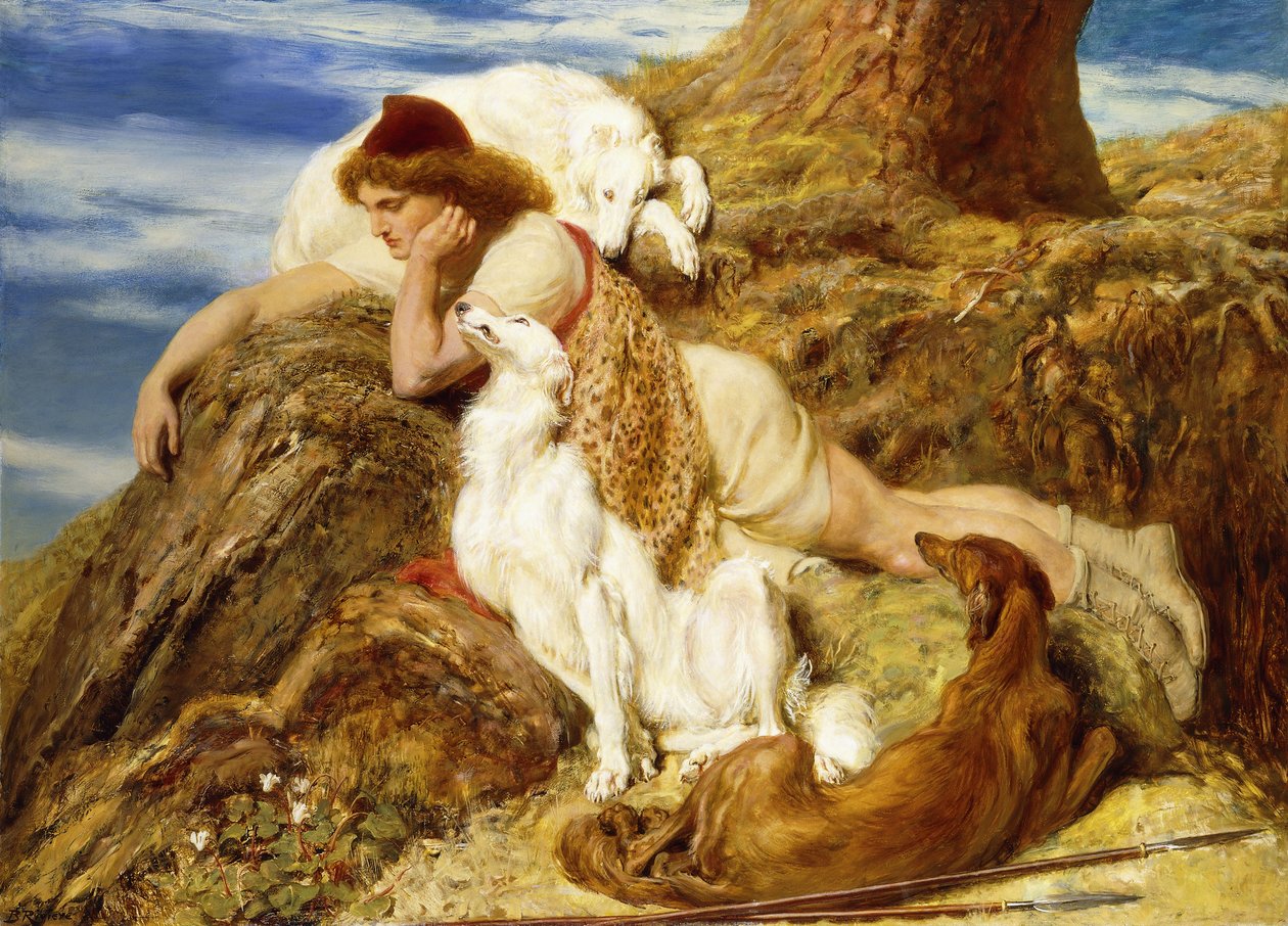 Endimión "¡Ah! bien-a-día, ¿Por qué debería nuestro joven Endimión languidecer?"-Keats de Briton Riviere