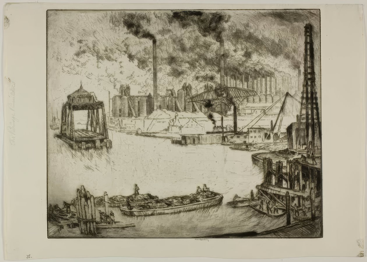 Chicago - Constructores de puentes de Bror Julius Olsson Nordfeldt