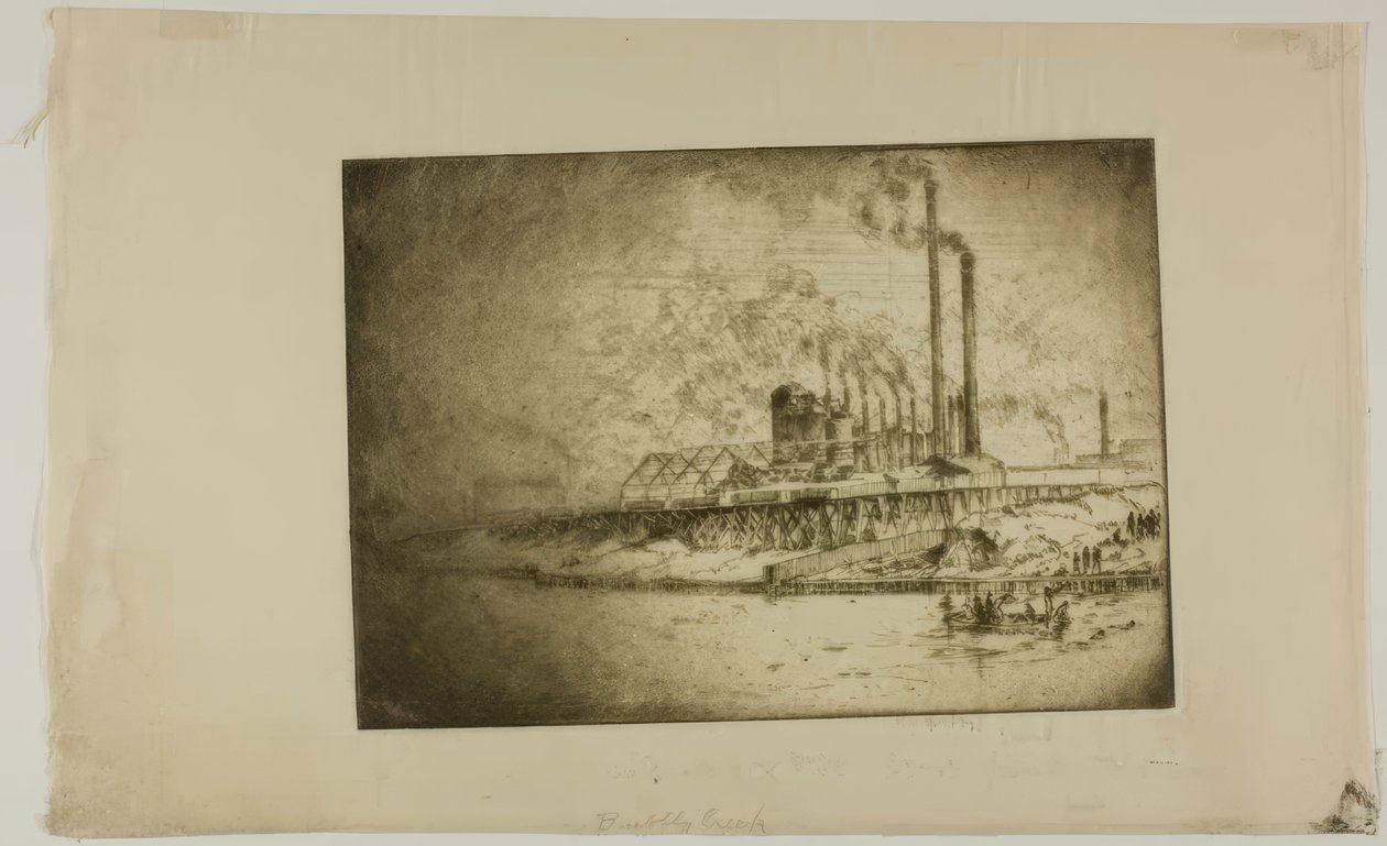 Chicago - Bubbly Creek, calle 35 y río de Bror Julius Olsson Nordfeldt