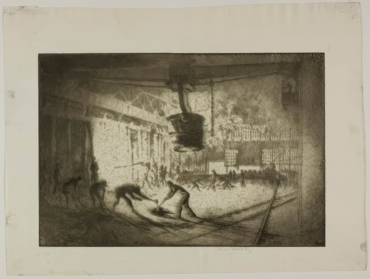 Chicago - Horno de solera abierta, Illinois Steel Co. de Bror Julius Olsson Nordfeldt