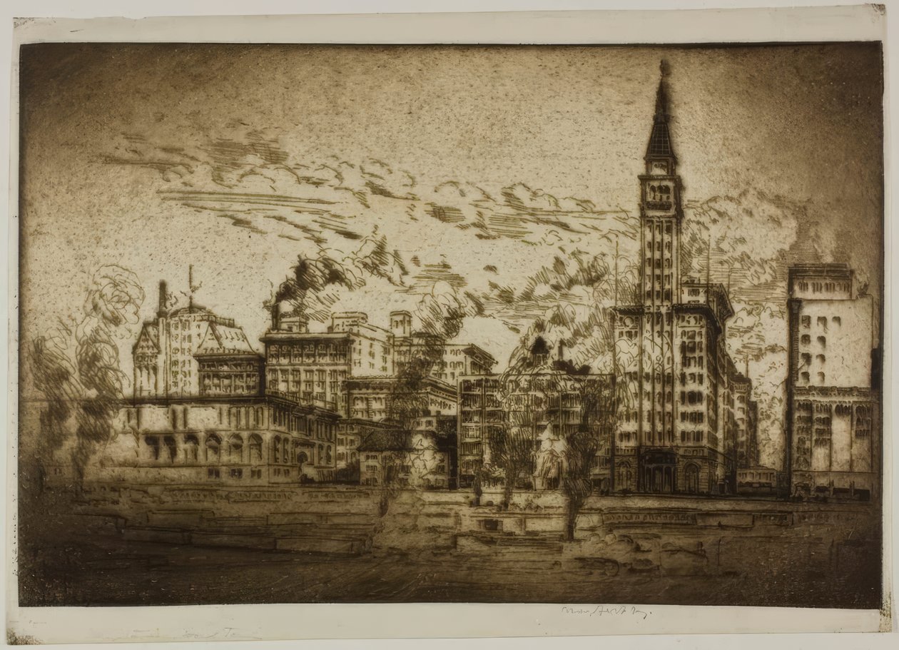 Chicago - La Torre Montgomery Ward de Bror Julius Olsson Nordfeldt