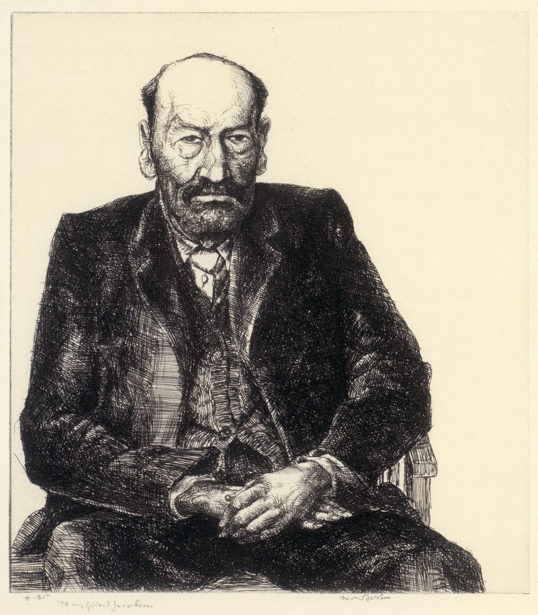 Retrato de anciano de Bror Julius Olsson Nordfeldt
