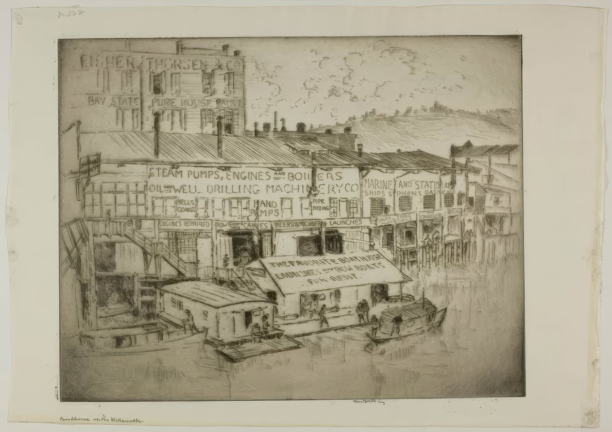 La casa del barco en el Willamette de Bror Julius Olsson Nordfeldt