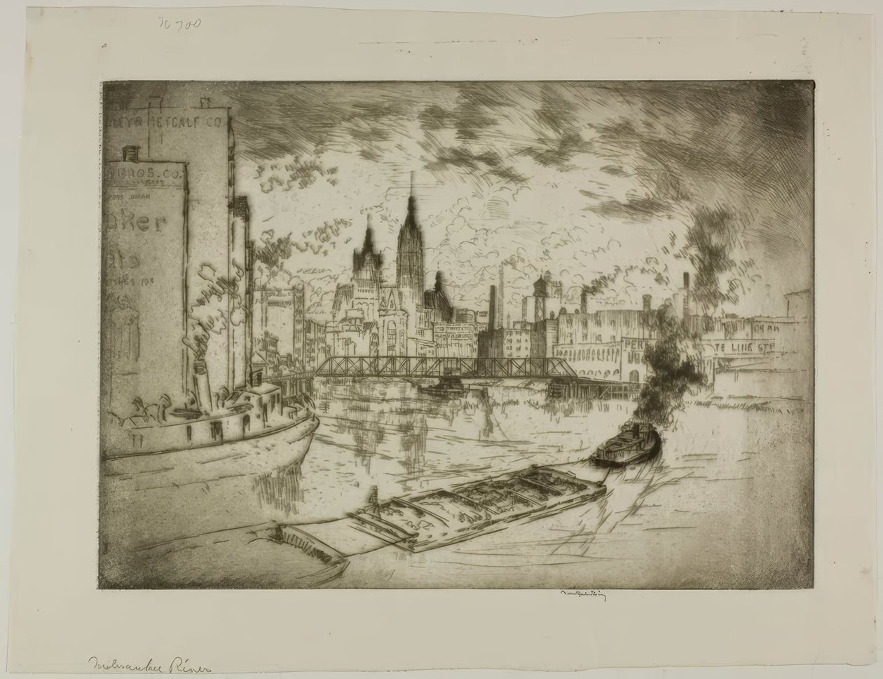 El río Milwaukee de Bror Julius Olsson Nordfeldt