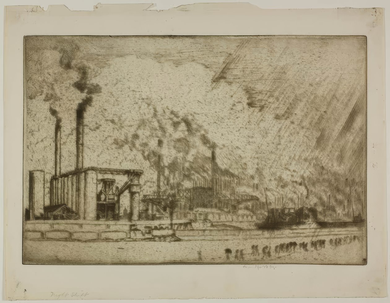 El turno de noche, calle 92 de Bror Julius Olsson Nordfeldt