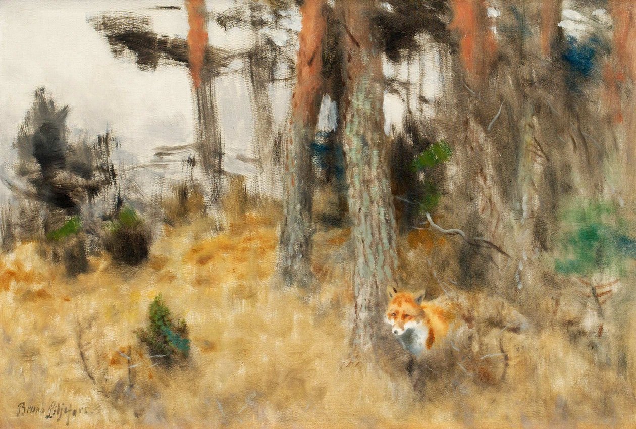 Rav en el bosque de Bruno Andreas Liljefors