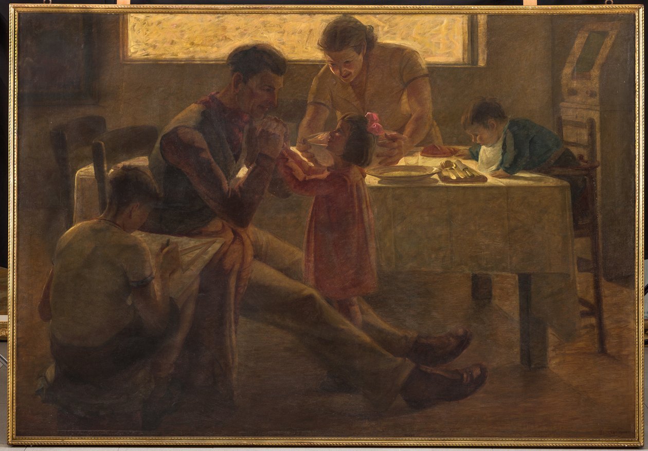 Escena familiar (óleo sobre lienzo) de Bruno Semprebon