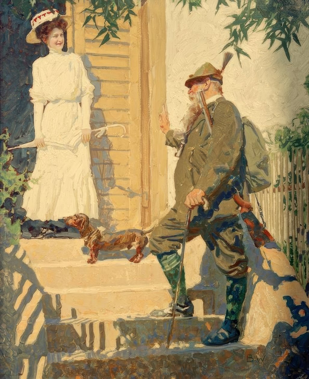 Príncipe Regente Luitpold de Baviera con joven dama de Brynolf Wennerberg