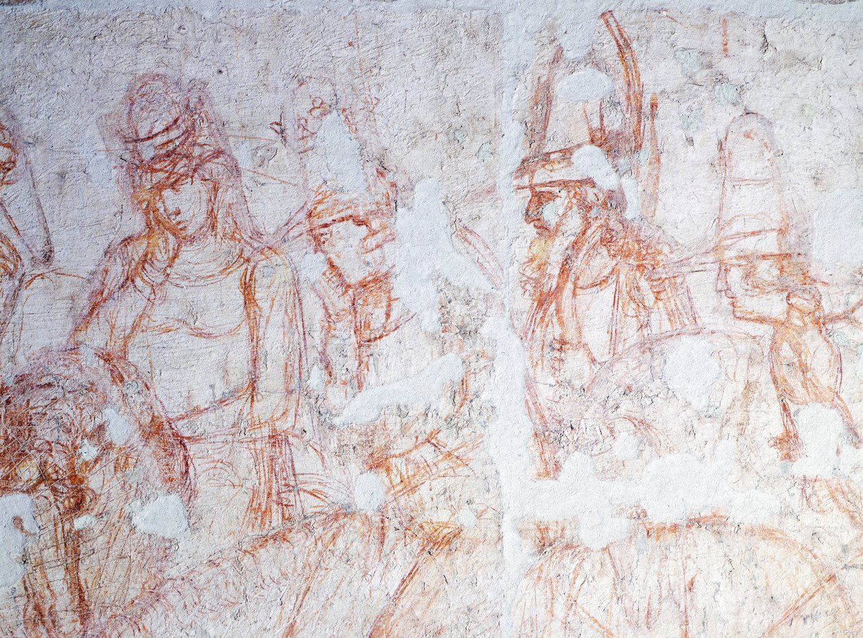 Figuras de jinetes (detalle) de Buonamico Buffalmacco