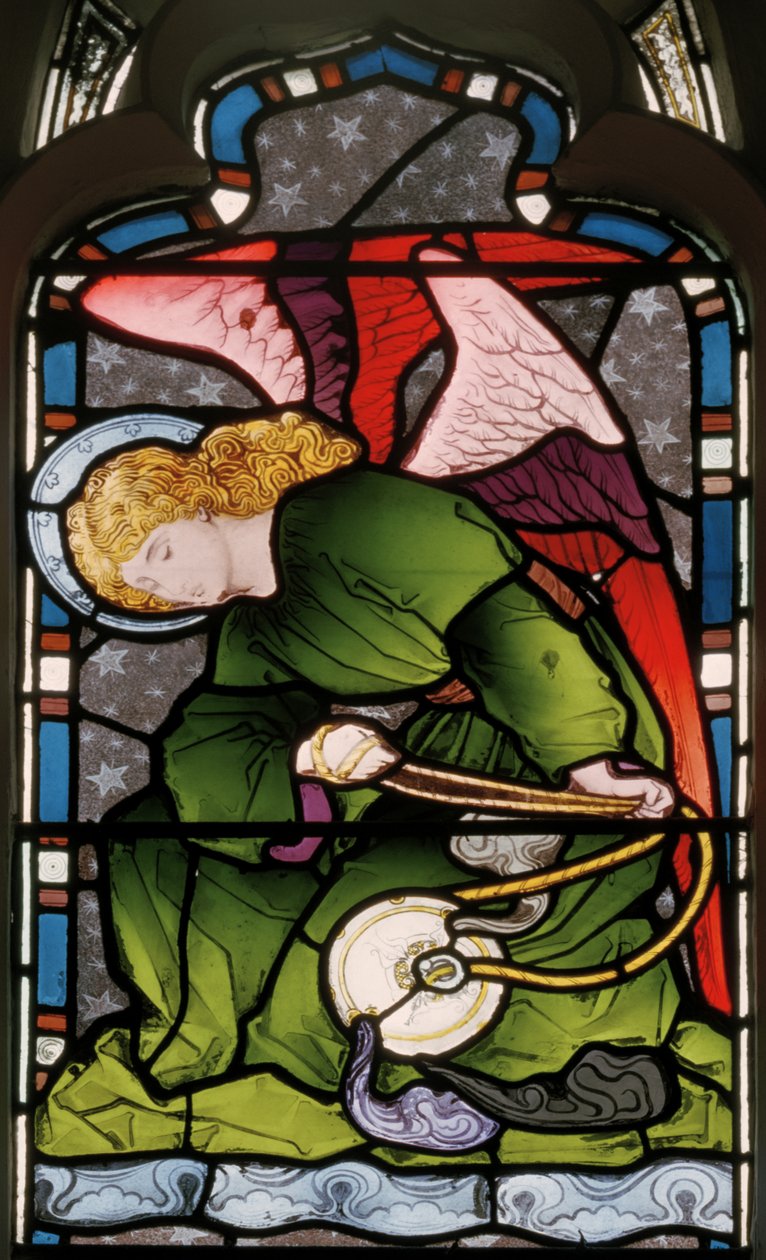 Gillingham, Santa María, Ventana Este, Heaton, Butler  Bayne, artista desconocido, Ángel sensor, c.1868 de Butler and Bayne Heaton