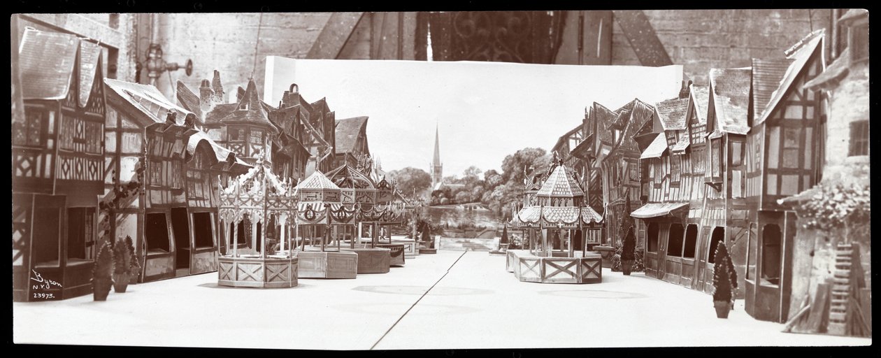 Modelo del escenario de una obra no identificada diseñada por Ernest Gros, 1906 de Byron Company