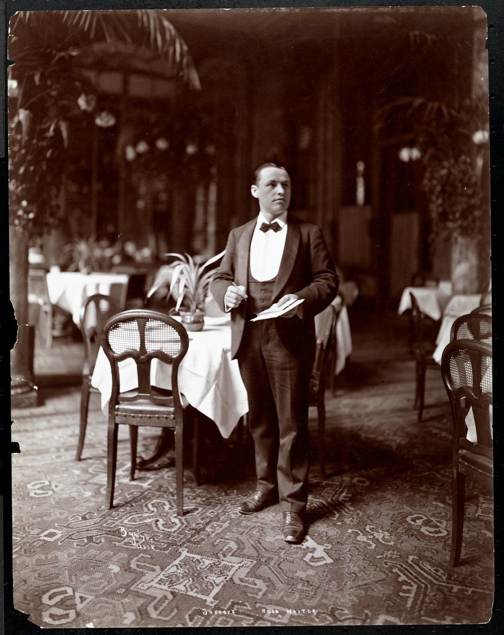El jefe de camareros en el restaurante Sherry