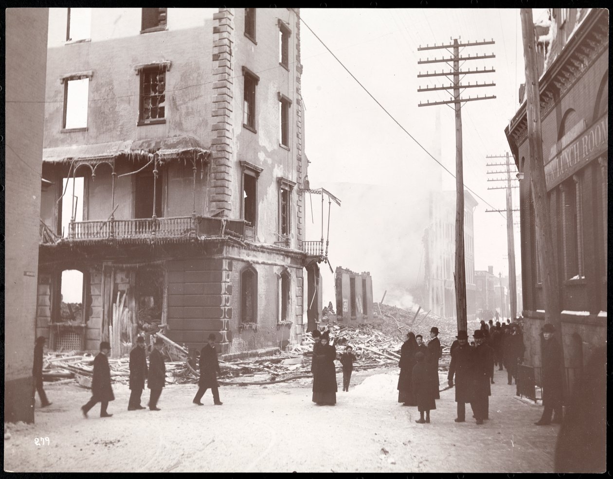 Ruinas del Hotel Delavan House, Albany, Nueva York, 1894 de Byron Company