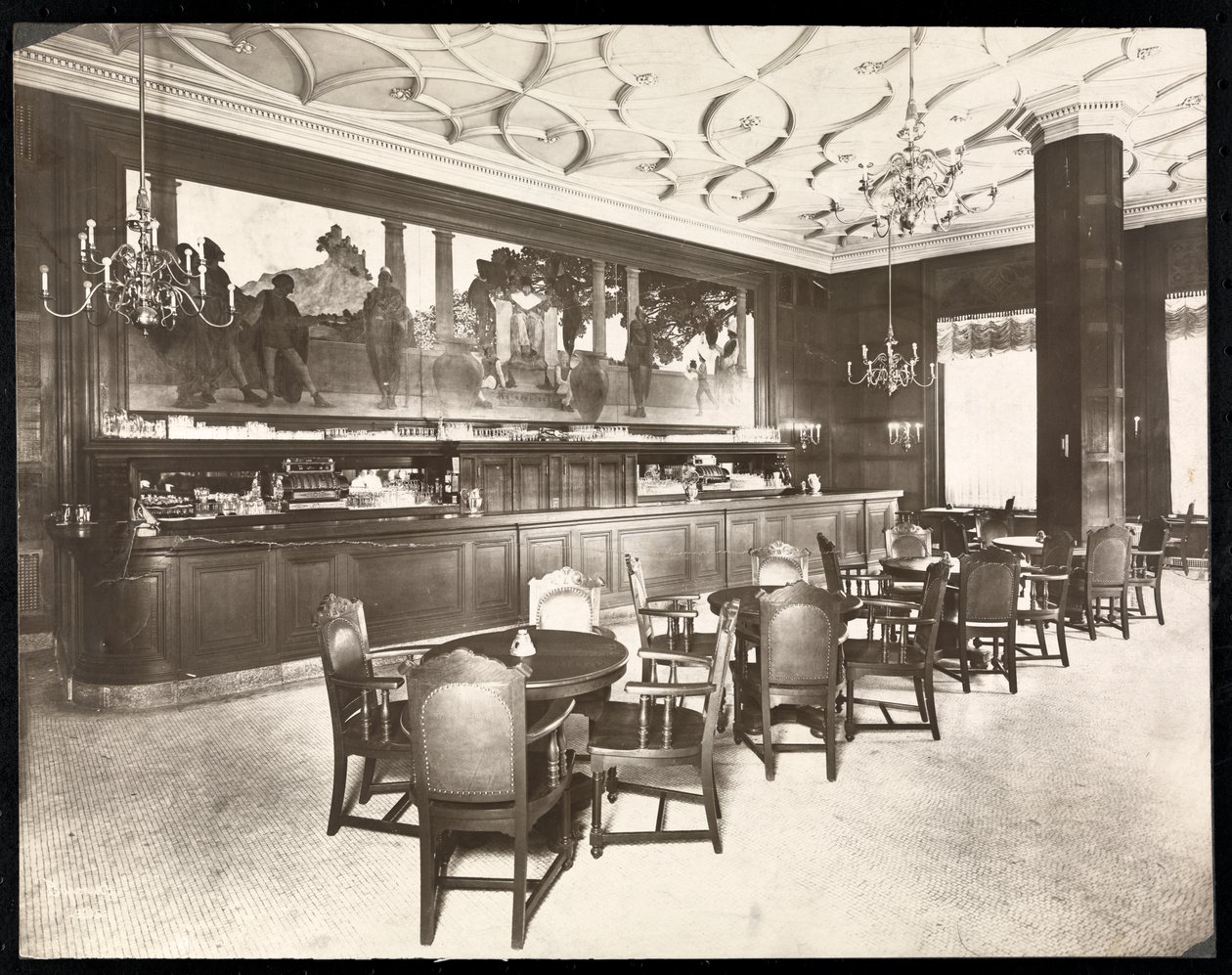 El bar del Viejo Rey Cole en el Hotel Knickerbocker, 1906 de Byron Company