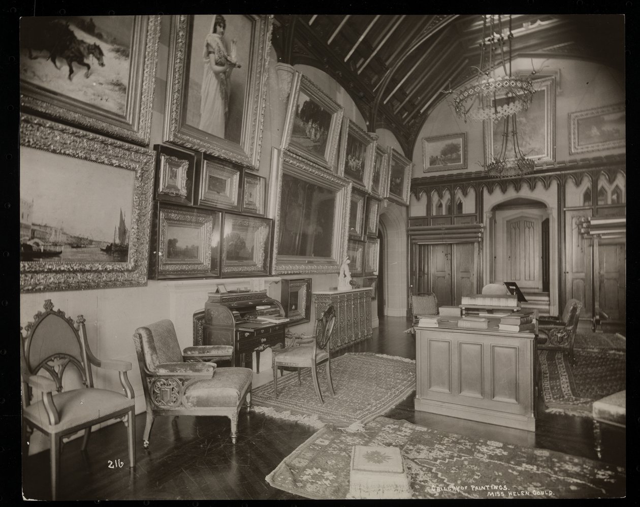 La galería de arte de la finca de Helen Gould (antigua residencia de Jay Gould) en Tarrytown, Nueva York, 1893-94 de Byron Company